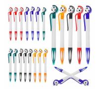 GiantGo Lot de 20 stylos à bille rétractables en forme de ballon de football, 14 cm, pointe fine de 1 mm, stylos d'écriture avec prise en main douce pour l'école, le bureau, les fêtes de football