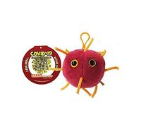 GIANTmicrobes Porte-clés en peluche CORONAVIRUS COVID-19 en coton rouge