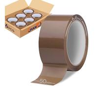 GIANTO Lot de 6 rouleaux de ruban adhésif marron, H 50 mm x L 66 m Rouleau de Havane pour emballage, expéditions, paquets, cartons, résistants, fabriqués en Italie (Lot de 6 pièces)