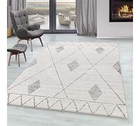 Giantore Tapis à Poils Courts à Motif Losanges Style berbère pour Chambre à Coucher