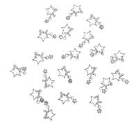 Giantree 500Pcs Heart Pearls Nail Charms, 3D ABS Nail Art Charms Crafts, Perles pour Ongles en Forme de Coeur pour Nail Art Charms, Accessoires de Bricolage pour Femmes (Silver 20Pcs)