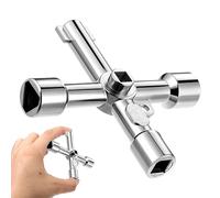 Giantree Clé triangulaire multifonctionnelle, 5 en 1 armoire électrique, clé multifonction, clé universelle ruciforme pour poteaux d'arrêt, eau électrique, compteur de gaz, armoire