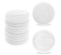 Giantree Lot de 12 pompons à poudre cosmétiques pour femme - En coton - Pour le maquillage du visage - Doux - Ronds et compacts - Pour poudre lâche - Réglage de la poudre pour le corps - Blanc