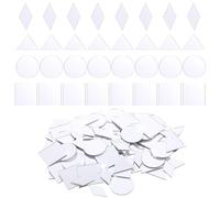 Giantree Lot de 120 carreaux de mosaïque pour travaux manuels, petits miroirs carrés, autocollants en acrylique, carrés ronds, triangulaires en losange pour projets de bricolage