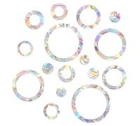 Giantree Lot de 32 autocollants de fenêtre prisme pour battements d'oiseaux, attrape-soleil, décorations de fenêtre d'Halloween et de Noël, prismes ronds, autocollants de fenêtre, en PVC, pour vitres