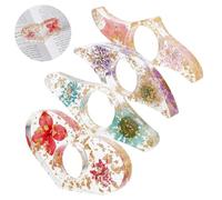 Giantree Lot de 4 supports de livre faits à la main en résine transparente avec fleurs séchées, marque-pages pour enseignants et amateurs de livres