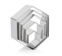 Giantree Lot de 5 découpes en acier inoxydable, ensemble d'emporte-pièce hexagonal, découpe football pour décoration de gâteau découpe de pâtisserie bricolage tissus de pâtisserie pour pâtisseries