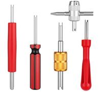 Giantree Lot De 5 Demonte Obus Valve Kit D'outils, Kit De Dépose De Valve De Pneu Valve-Pneu Voiture Core Remover Extracteurs De Noyau De Valve à Double Et à Une TêtePour Vélo Moto Voiture Camion