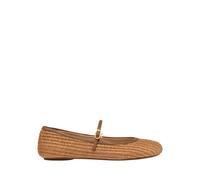 Gianvito Rossi - Ballerines en cuir marron avec boucle ruban - Femme - Chaussures - Brun - Taille: 39 EU