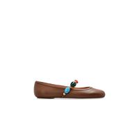 Gianvito Rossi - Ballerines en cuir Shanti Mary Jane - Femme - Chaussures - Brun - Taille: 39 EU