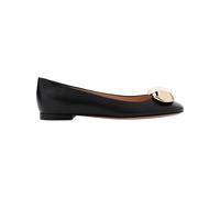 Gianvito Rossi - Ballerines Noires en Cuir Bout Rond Slip-On - Femme - Chaussures - Noir - Taille: 36 EU
