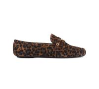 Gianvito Rossi - Mocassins Marron Animalier avec Logo Doré - Femme - Chaussures - Brun - Taille: 38 1/2 EU