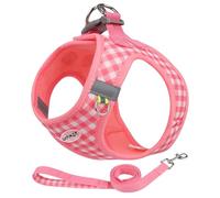 GIAPINST Harnais Chien, Step-in Harnais pour Chiens, Anti-Traction Réfléchissant Respirant Gilet Harnais pour Petit Chiens et Chat, Promenade en Plein Air, Formation (Couleur Rose, S)