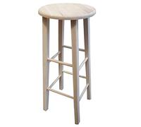 Giaquinto Tabouret rond en bois massif brut, h.80 cm