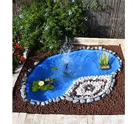 Giardini d'Acqua Bassin de Jardin Préformé 270 L Vasque Azzurra Modèle Nemi 180×100×36 pour Poissons, Tortues, Nénuphars, Plantes Palustres et Étangs Artificiels d'Extérieur