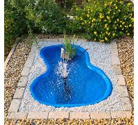 Giardini d'Acqua Bassin de jardin thermoformé en plastique bleu - Modèle Bracciano - Baignoire préformée pour bassin décoratif - 136 x 100 x 34 cm - Capacité 220 l
