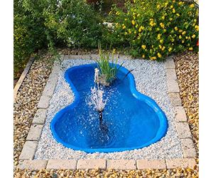 Giardini d'Acqua Bassin de jardin thermoformé en plastique bleu - Modèle Bracciano - Baignoire préformée pour bassin décoratif - 136 x 100 x 34 cm - Capacité 220 l