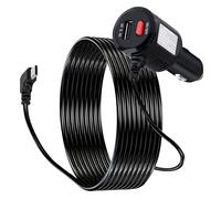 GIASYIEH Chargeur de caméra embarquée USB C, adaptateur d'alimentation double port avec interrupteur de type C coudé à 90 degrés pour voiture Redtiger/Vantrue/Garmin GPS Navigator Truck (3,5 m)