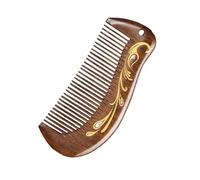 GIAYEU Peigne en Bois de Santal Noir et Or, Fait Main, Style Vintage, idéal for Les Voyages et Le démêlage.