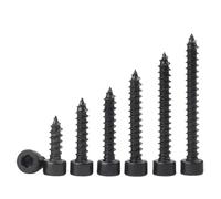 GIAYEU Vis autoperceuses for métal, 10 pièces, vis autotaraudeuses à tête cylindrique hexagonale en Acier au Carbone Noir M2-M6(M4x50 mm (10 Pcs))