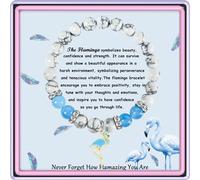 GIAYIER Cadeau flamant rose pour femmes et filles, n'oubliez jamais comment Flamazing You Are Flamingo Bracelet inspirant pour femmes et filles Cadeau pour amoureux de flamant rose, Adjustable, Pierre