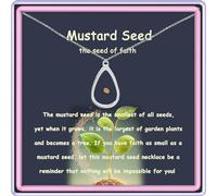 GIAYIER Collier de graines de moutarde - Bracelet - Bijoux religieux - Bijoux religieux - Rien ne sera impossible pour vous - Cadeau d'encouragement pour elle - Métal et acier inoxydable