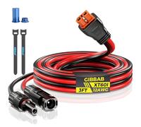Gibbab Connecteur solaire vers XT60i, câble d'extension de charge 10/12 AWG, 6,1 m, câble adaptateur XT60 vers panneau solaire pour batterie LiFePO4, générateur solaire Ecoflow portable pour batterie