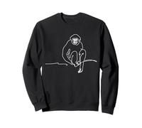 Gibbon Line Art Primate Dessin Sweatshirt