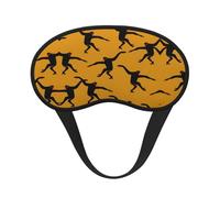 Gibbon Masque de sommeil en satin doux avec sangle élastique pour homme et femme Noir