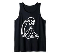 Gibbon Primate Line Art Minimaliste Ape Wildlife Design Débardeur