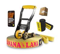 Gibbon Slacklines Banana Lama Treewear Set Slackline Mixte-Adulte, Bleu/Jaune, 15 m