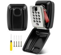 GIBOHOM Boite a Clef Murale, Boite a Clefs Securisee Exterieur avec Code 12 Chiffres, Boite à Clé Étanche à l'eau et à la Rouille, Grande Boîte à Clés pour l'école de Garage à Domicile Airbnb, Gris