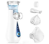 GIBOHOM Nebulisateur Inhalateur pour Adultes, Nébuliseur Portable Aérosol Bebe, Rechargeable USB-C Nebulisateur Medical, Inhalateur Silencieux avec 2 Masques et 1 Embout, Bleu