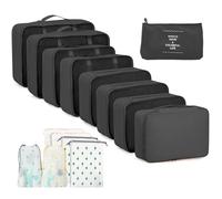 GIBOHOM Organisateur Valise, Lot de 15 Rangement Valise Organisateur, Imperméable sac Rangement Valise, Packing Cubes Résistant à la Déchirure, Organiseur Valise pour Voyage avec Poches Transparentes