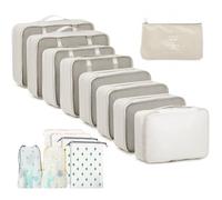 GIBOHOM Organisateur Valise, Lot de 15 Rangement Valise Organisateur, Imperméable sac Rangement Valise, Packing Cubes Résistant à la Déchirure, Organiseur Valise pour Voyage avec Poches Transparentes