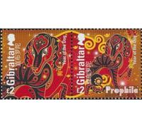 Gibraltar 1836-1837 Couple (complète.Edition.) Neuf avec Gomme Originale ** MNH 2018 Année de Hunde (Timbres pour Les collectionneurs) Astrologie/Signe du Zodiaque