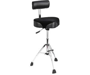 Gibraltar 9808HMTB Tabouret de Performance (Tabouret de Bar Rond 16" réglable en Hauteur, avec Dossier et Repose-Pieds, Confort d'assise et stabilité ultimes, pour Le Studio, la scène et Le Bureau)
