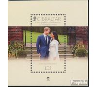 Gibraltar Bloc 130 (complète.Edition.) neuf avec Gomme Originale ** MNH 2018 Prince Harry + Meghan Markle (Timbres pour Les collectionneurs) Famille Royale Britannique (Diana, Charles, Elisabeth..)