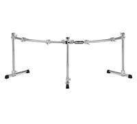 Gibraltar Système de rack Série Chrome II, rack pour double grosse caisse GDR200C-CHR - 2 barres courbées de 40« - 3 barres de 30 » avec adaptateur pour cymbale - Pince multifonction