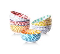 Gibsimi Lot de 6 bols à soupe en céramique - Saladier de cuisine en porcelaine de 680,4 g - Bol à céréales de 15,2 cm de profondeur pour ramen, dessert, pâtes - Passe au micro-ondes et au