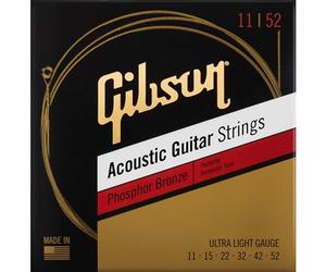 GIBSON ACCESSORIES Cordes Phosphor Bronze Acoustic Ultra-Light 11-15-22-32-42-52, pour guitare acoustique (SAG-PB11)
