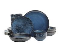 Gibson Elite Matisse Service de table 16 pièces à deux bols Bleu cobalt