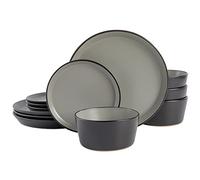 Gibson Soho Lounge Sofia Service de table pour 4 personnes (lot de 12), gris