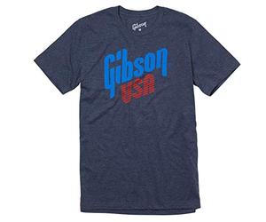 Gibson USA Logo Tee, Heather Blue (XL)
