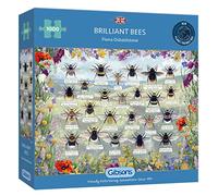 Gibsons Brilliant Bees Puzzle de 1000 pièces | Fleurs naturelles d'insectes | Belle œuvre d'art | Puzzle durable pour adultes et adolescents | Planche 100 % recy de qualité supérieure | Excellent