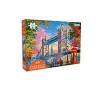 Gibsons Clearing Skies Over Tower Bridge Puzzle de 1000 pièces Belle illustration colorée Skyline de Londres Puzzle durable pour adultes et adolescents | Planche 100 % recy de qualité supérieure