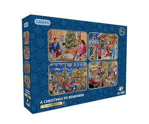 Gibsons Games - Un Noël inoubliable - 4 puzzles de 500 pièces - Puzzle de Noël à plusieurs boîtes | Puzzle durable pour adultes | Planche 100 % recy de qualité supérieure | Excellent cadeau pour