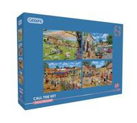 Gibsons Gibsons Games - Puzzle Call the Vet 4 x 500 pièces - Puzzle durable pour adultes et adolescents - Planche 100 % recyclée de qualité supérieure - Cadeau idéal