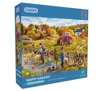 Gibsons Happy Harvest Puzzle de 1000 pièces pour adultes | Animaux de la ferme traditionnels à contre-côté | Puzzle durable pour adultes et adolescents | Planche 100 % recyclée de qualité supérieure |