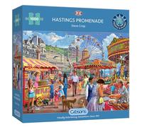 Gibsons Hastings Promenade Puzzle de 1000 pièces | Puzzle durable de nostalgie du bord de mer pour adultes et adolescents | Planche 100 % recy de qualité supérieure | Excellent cadeau | Gibsons